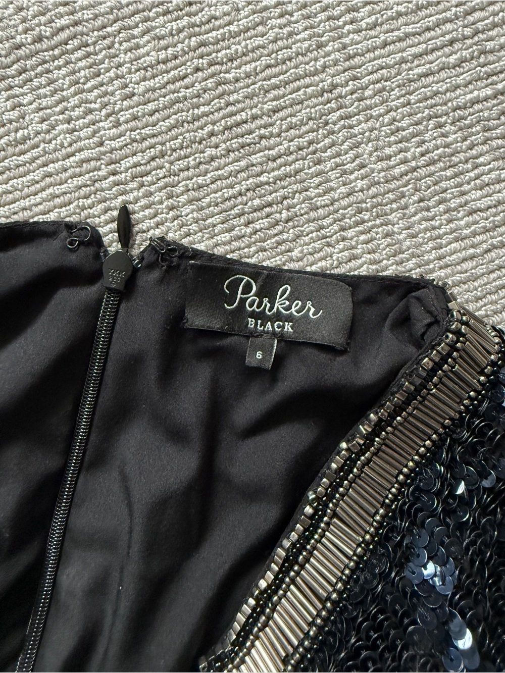 PARKER BLACK SERENA EMBELLISHED MINI DRESS, size 6 - Picture 4 of 5